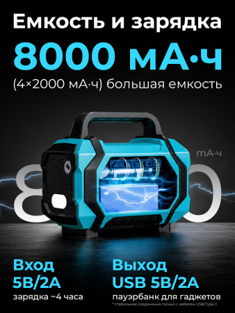 Пусковое устройство для автомобиля 8000 мАч 4000А 4-в-1 RIVERTECH